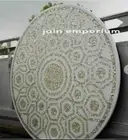 30" Round white Marble dining Table Inlay mother of pearl Coffee Table Top