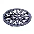 Enameled Sunburst Trivet for Wood/Pellet Stoves, 7" Diameter, Blue