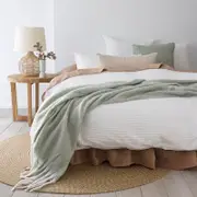 Melville Quilt Cover Set White - Queen
