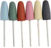 Hzskjyt 6pcs 3/32’’ Drill Bit Rotary Burr Polishing Head Nail Files Buffer Bits for Electric Manicure Machine Accessories, 08