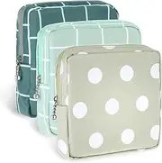 Jeffdad 3pcs Sanitary Napkin Storage Bag, Portable Reusable Menstrual Pads Bags Women Tampon Bags Feminine Products Bag Period Kit Bag (Type one)