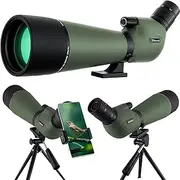 Sfeoot 25-75x80 Spotting Scope with Tripod Carrying Pouch and Quick Cell Phone Holder BAK4 High Resolution Waterproof for Birding, Shooting, Hunting, Wildlife Scenery