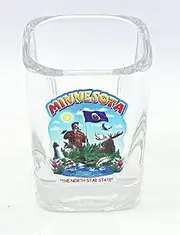 Minnesota State Montage Square Shot Glass Glassware