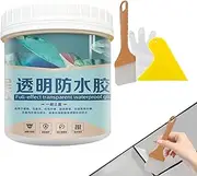 Clear Waterproof Sealant - Transparent Invisible Bath Sealant | Anti-Leakage Agent Repair Waterproof Glue | 300g Invisible Repairing Leak Agent | Water-Based Liquid Coating Repair Solution for Indoor