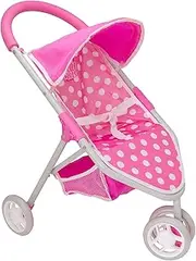Dolly Tots Jogger Dolls Pram | Dolls Buggy | Baby Doll Pram | Children's Doll Pram Toy Easy Folding Pram | Role Play Dolls Pram | Adjustable Hood | 3+
