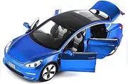 1:32 Scale Model 3 Car Toy Pull Back with Sound and Light, Alloy Diecast Mini Vehicles Toys for Kids Gift or Tesla Car Model Collection Enthusiasts Gift (Cool Blue)