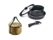 Adventure Kings Aluminium Cooking Set Saucepan frypan lid detachable handle + Canvas Bag