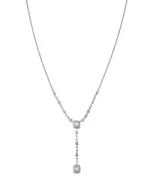 Diamond Mosaic Lariat Necklace in 14K White Gold, 1.0 tcw