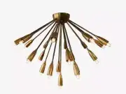 Mid Century Sputnik METEORS Ceiling Lamp Light , Flush Mount Brass METEORS