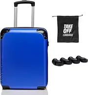 [Take OFF Luggage] 18 Inch Personal Item Removable Wheels Suitcase 2.0 Converts From Carry On Into Under The Seat Luggage and Fits Into Airline Personal Item Sizer, Blue, 18 inch - 2.0, Hardside Luggage