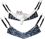 BESPORTBLE Cat Hammocks for Indoor Cats 2 Pack Reversible Cat Bed Hammocks Large Size Adjustable Length Decorative Pet Swing Bed