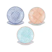 Nicola Spring Patterned Side, Dessert & Cake Plates - 18 cm - Set of 6