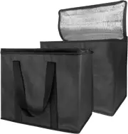 Set of 2 XL Large Insulated Collapsible Cooler Bags Reusable Grocery Shopping Ba