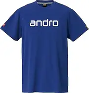 [ANDRO] J. T.T.A (Japanese Table Tennis Association) Officially Licensed Unisex Napa T-Shirt, Deo, Deep Blue x White