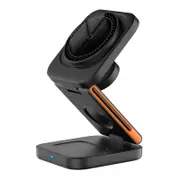 Foldable Magnetic Wireless Charger 3 in 1 multifunction charging stander holder BLACK