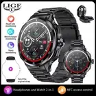 Men Smart Watch TWS Headset 2 in 1 Wireless Bluetooth Dual Earbuds Call Health M