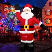 Christmas Inflatable Santa Yard Decoration Lighted Blow Up Christmas Garden Lawn Decor 8 Feet