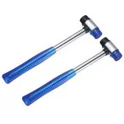 2pcs Rubber Mallet Double-Faced Rubber Hammer for Craft Woodworking, Blue/Black