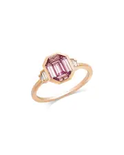 Bloomingdale's Fine Collection Pink Sapphire & Diamond Baguette Ring in 14K Rose Gold