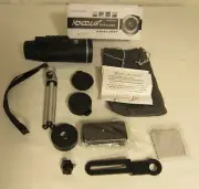 40X60 HD Monocular Telescope with Phone Clip, Tripod, Compass, Cloth Bag, Caps