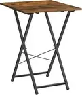 HOOBRO Folding TV Tray Table, Wooden TV Tray, Portable Sofa Side Table, Industri