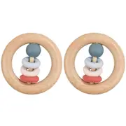 2x Koala Dream Kids/Childrens Silicone And Wooden Mouth Teether Ring Red 4M+