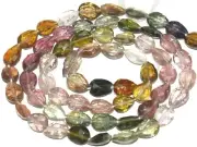Multi Tourmaline 6-7mm long x 3-4mm wide Faceted Top Drill Gemstone Beads 7" str