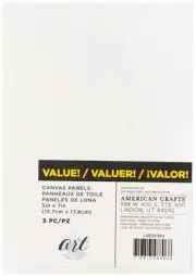 3 Pack Art Supply Basics Panel Back Canvas 5/Pkg-5"X7" 34006084