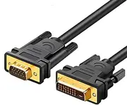 PeoTRIOL DVI to VGA Cable, DVI-D to VGA Male Computer Monitor Cable, DVI 24 1 to D-SUB 15 Pin VGA Adapter, DVI Male to VGA Cord Converter for Monitor HDTV Projector Computer- 6 Feet