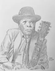 JOHN LEE HOOKER PENCIL DRAWING 11X14 JOHN LEE HOOKER ORIGINAL PORTRAIT SKETCH