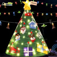 在飛比找momo購物網優惠-【Conalife】歡樂立體羊毛氈燈串聖誕樹+3米LED宇宙