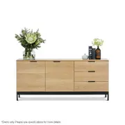Macy Oak Veneer 2 Door 3 Drawer 160Cm Sideboard