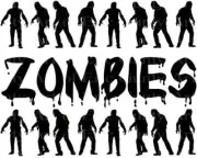 Halloween Zombies ~ Edible 2D Fondant Cake 3 Strip Side Topper ~ D22523 *