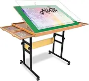 ALL4JIG 1500 Piece Puzzle Table with Legs, Adjustable Tables 25" x 34" for Adults, Portable Wooden Board with 3 Tilt Angles, Portable with 4 Drawers and Cover,