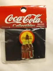 RARE COCA-COLA COLLECTIBLES ""COLLECTOR PINZ" 1997 COKE EMBLEM/3 BOTTLES OF COKE
