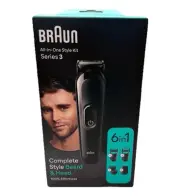 Braun All-In-One Trimmer Style Kit Series 3, MGK3411, 6-in1 Kit For Beard & Head