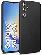 [BENNALD] Case for Samsung Galaxy A34 Case, Samsung A34 Case Extremely Thin Soft TPU Mobile Phone Case Shockproof Scratch-Resistant Protective Case Samsung Galaxy A34 5G Case, Matt Black
