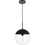 Living District LD6039BK Eclipse 1 Light 12 inch Black Pendant Ceiling Light