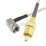 F male right angle to RCA male RG179 Coaxial Cable Pigtail Koaxial Kable Video