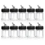 10X(10 Pack Glass Bottles 22Cc Empty Airbrush Jars, Clear Airbrush Paint1350