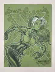ROGUE X-MEN 11"X 8.5" ECCC COMMISSION ART JEREMY DALE INK & PENCIL SKETCH MARVEL