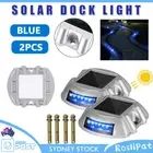 2PCS-12LED Solar Pathway Driveway Lights Lamp Dock Step Road Safety Marker Lamp