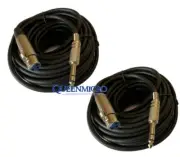 2x 50FT XLR Shielded 3Pin Female to 1/4" Stereo Male Mic Microphone Audio Cable