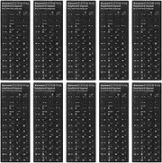 FRCOLOR 10Pcs Keyboard Stickers PVC Korean Computer Keyboard Stickers Black Background with White Lettering Keyboard Skin for Computer Laptop Notebook Desktop