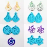 Tear Drop Round Shape Resin Earring Mold for Jewelry Making Silicone Mold