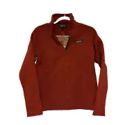 Patagonia Womens Better Sweater S Burl Red 1/4 Zip Pullover NWT $139 Outdoor