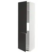 METOD high cab f fridge/freezer w 2 doors, white/Nickebo matt anthracite, 60x60x220 cm