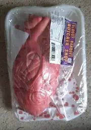 Realistic Bloody Butcher Shop Rubber Human Heart Latex Fake Blood Prop Hook Gag