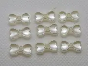 200 Ivory Acrylic Pearl Flatback Bows BowKnot Cabochons 14X8mm Scrapbook Craft