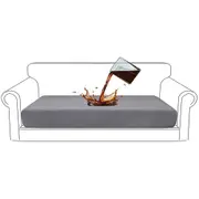 Water Repellent Sofa Seat Cushion Cover Furniture Couch Seat Slipcover Elastic Protectors -Light Grey